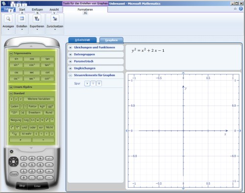 Screenshot Microsoft Mathematics